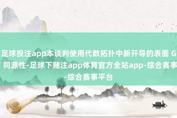 足球投注app本谈判使用代数拓扑中新开导的表面 GLMY 同源性-足球下赌注app体育官方全站app-综合赛事平台