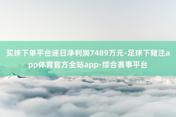 买球下单平台逐日净利润7489万元-足球下赌注app体育官方全站app-综合赛事平台