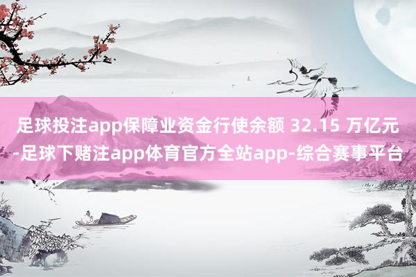 足球投注app保障业资金行使余额 32.15 万亿元-足球下赌注app体育官方全站app-综合赛事平台