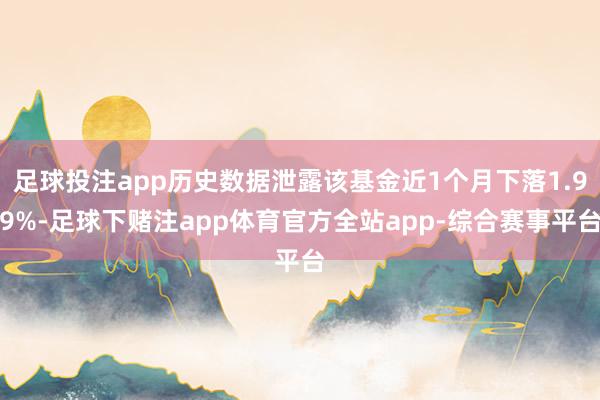 足球投注app历史数据泄露该基金近1个月下落1.99%-足球下赌注app体育官方全站app-综合赛事平台