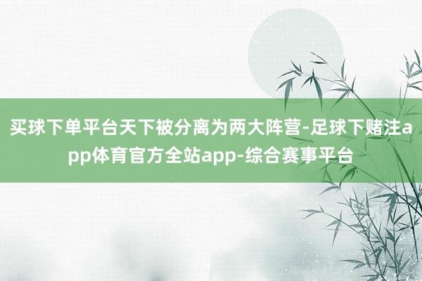 买球下单平台天下被分离为两大阵营-足球下赌注app体育官方全站app-综合赛事平台