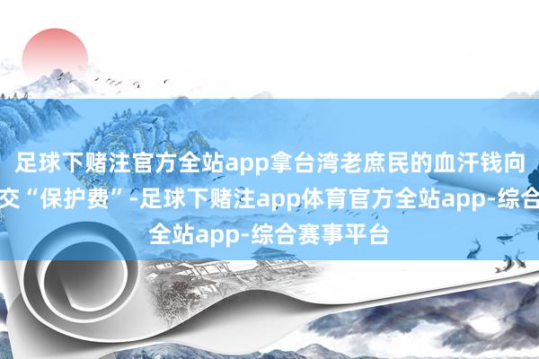 足球下赌注官方全站app拿台湾老庶民的血汗钱向好意思邦交“保护费”-足球下赌注app体育官方全站app-综合赛事平台