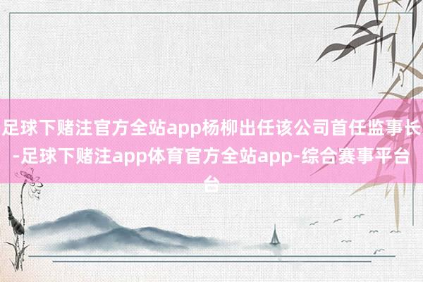 足球下赌注官方全站app杨柳出任该公司首任监事长-足球下赌注app体育官方全站app-综合赛事平台